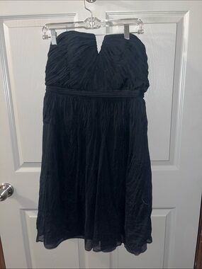 J. Crew Strapless Black Chiffon Cocktail Dress